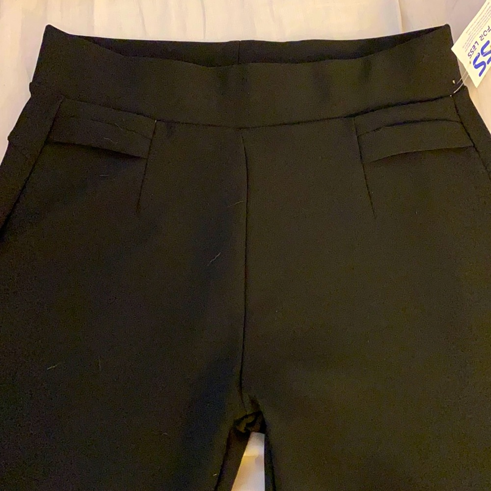 Black Formal Pants w/ Elastic Waist & fake Pockets